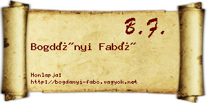 Bogdányi Fabó névjegykártya